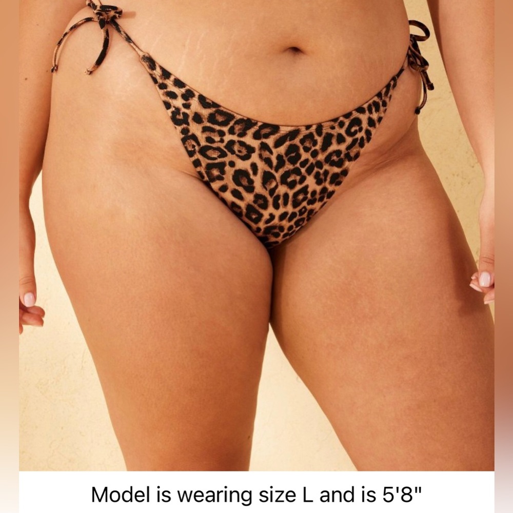 NWT Wild Fable Leopard Print Super Cheeky Bikini Bottom Size L